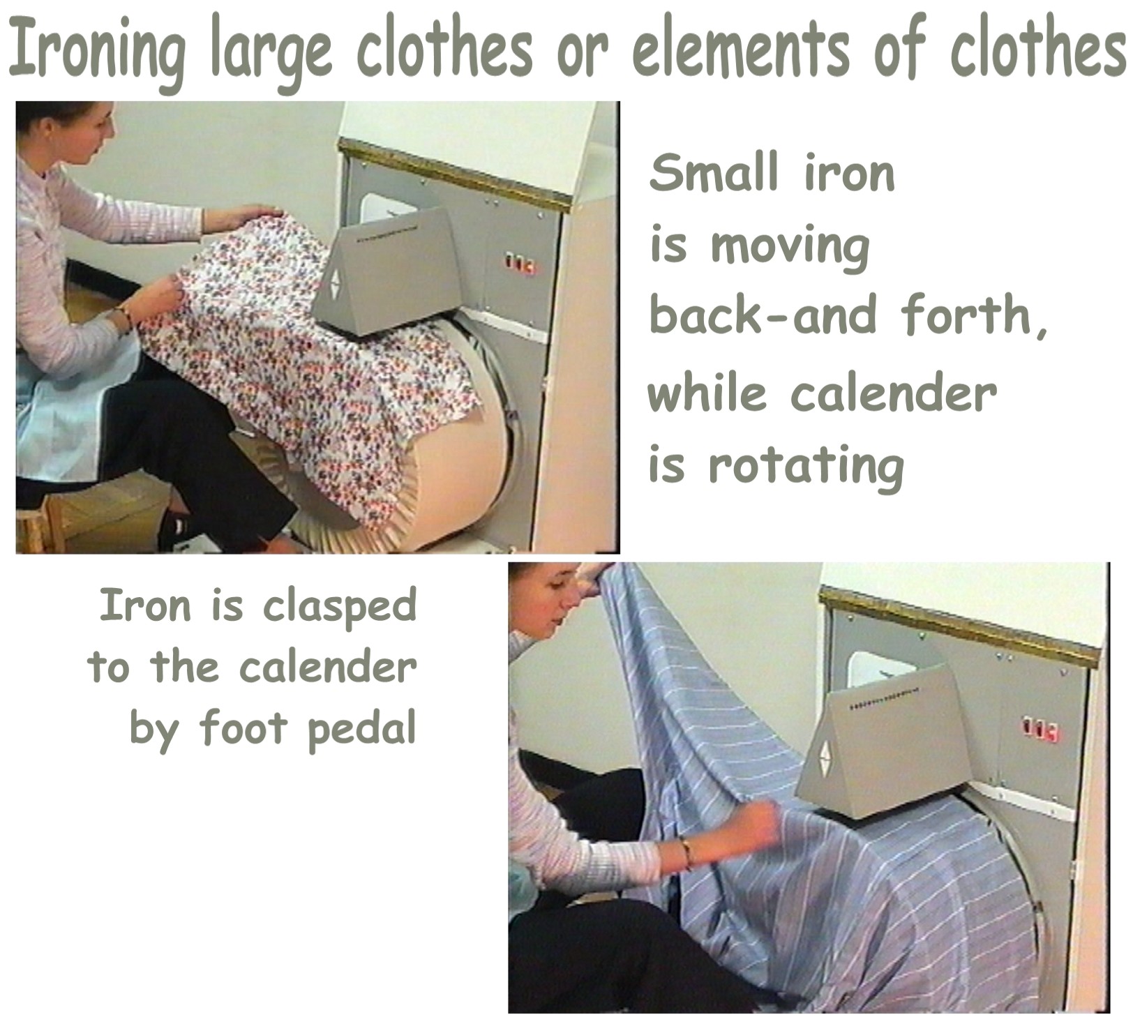 Household machine for clothes ironing